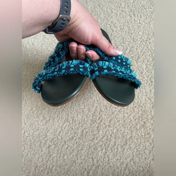 Rothy’s Teal Fringe Strap Sandals - Picture 4 of 4